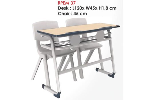 Double Seater Desk for Classroom Tuition Center Study Room with Storage and Ergonomic Chairs RPEM-37