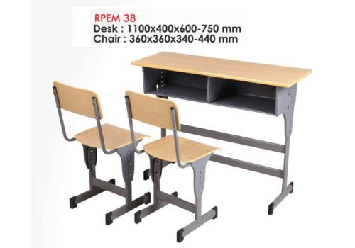 Classic Dual Seater School Desk with Adjustable Height and Storage for Middle to Senior Classrooms RPEM-38