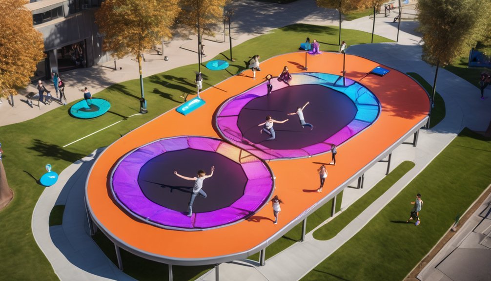 interactive fitness trampoline experience