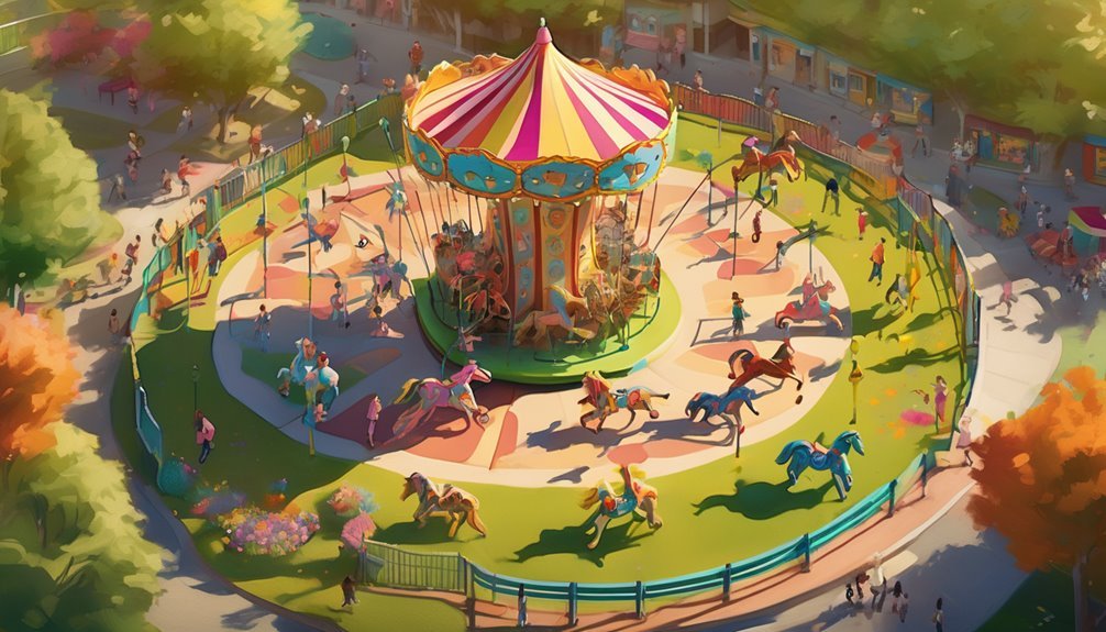 joyful carousel spinning adventure