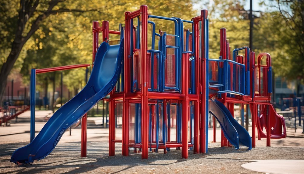 steel playgrounds durable coated inspected