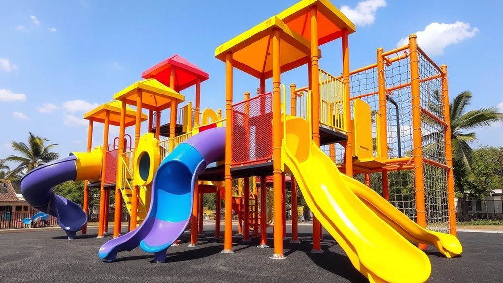 diverse adventurous play structures