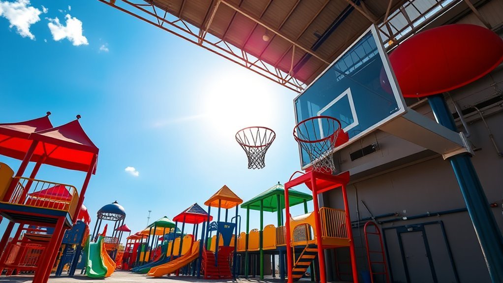 durable basketball post manufacturing