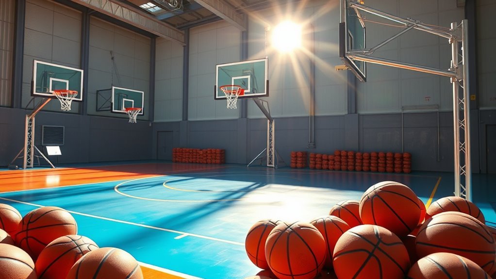 durable basketball post manufacturing
