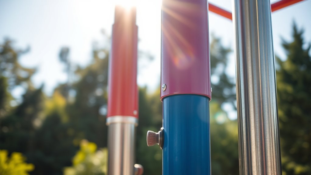 durable steel play structure posts