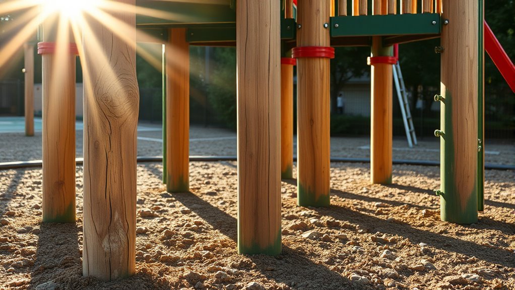 durable steel playground posts