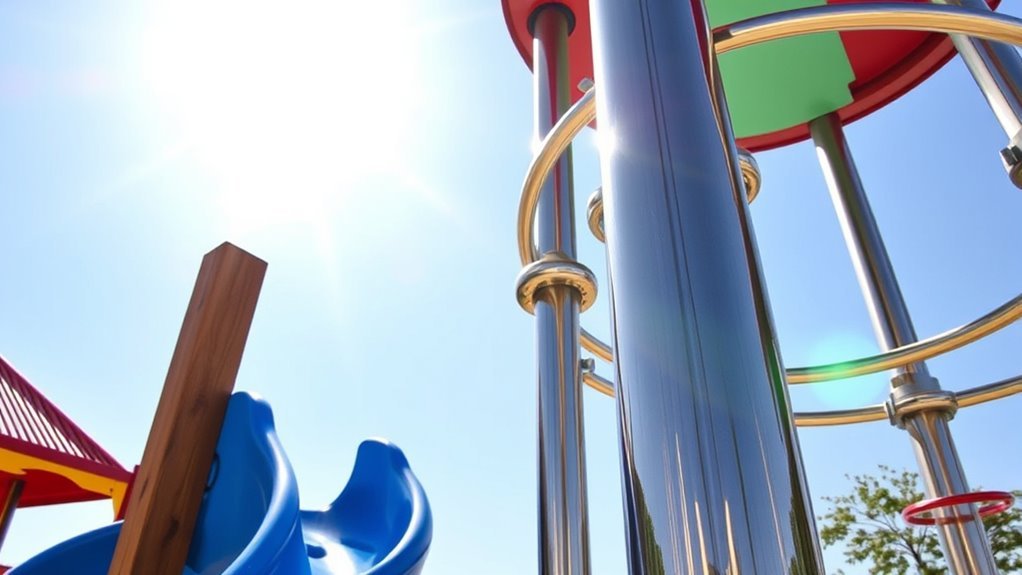 durable steel playground posts
