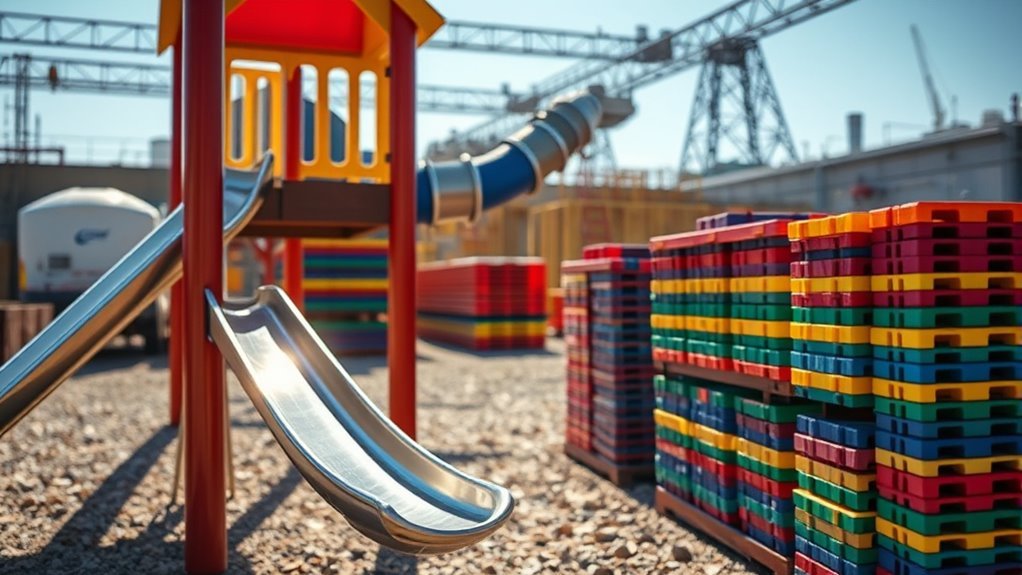 durable steel playground support