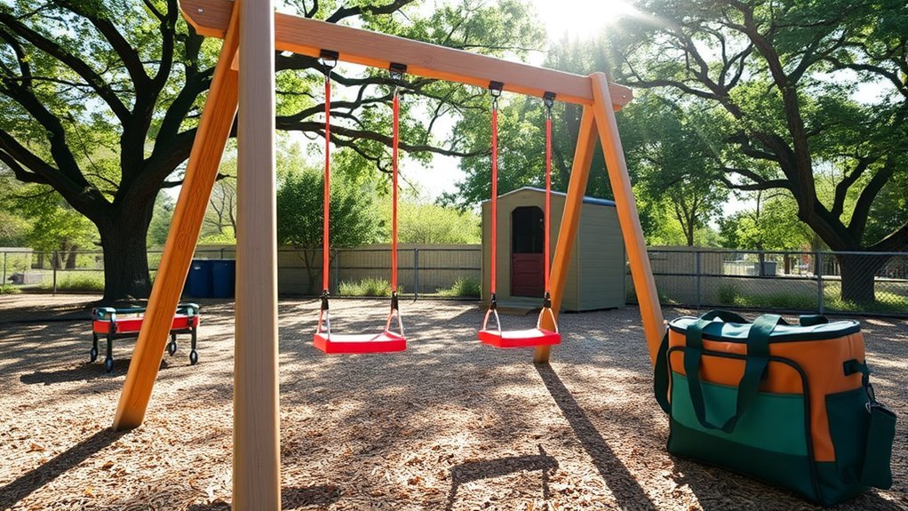 rainbow play equipment safe swing installations