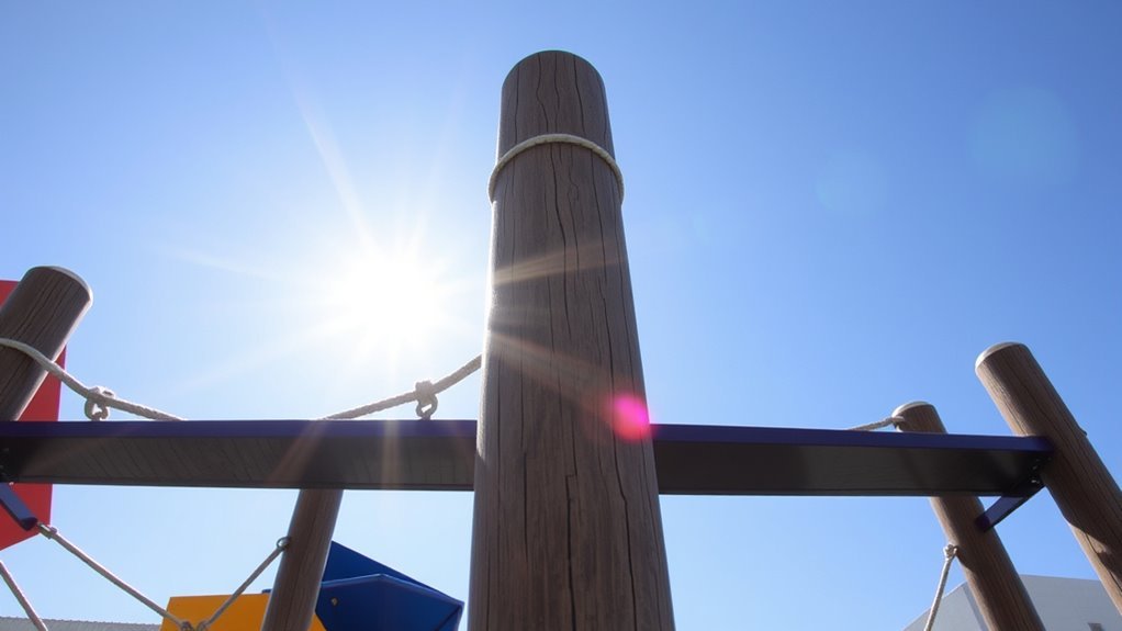 rugged poles for play