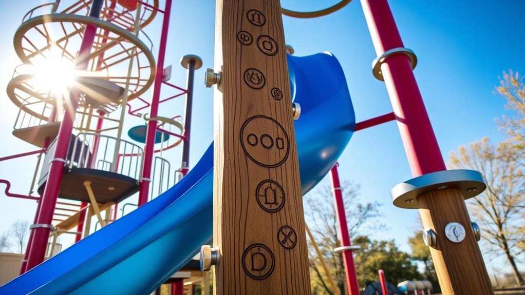 strong steel playground supports