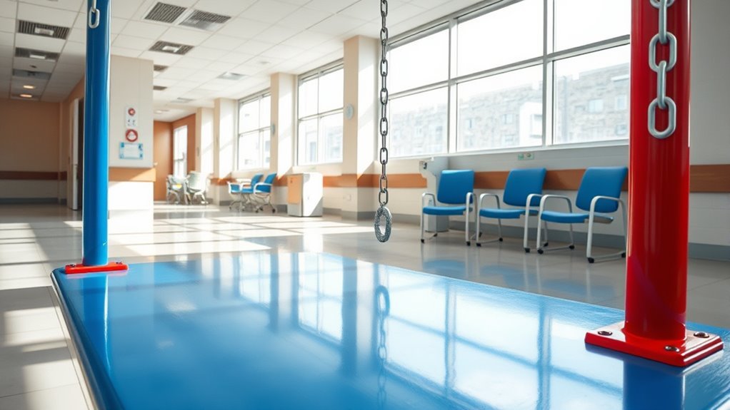 swing set installation for hospital safety