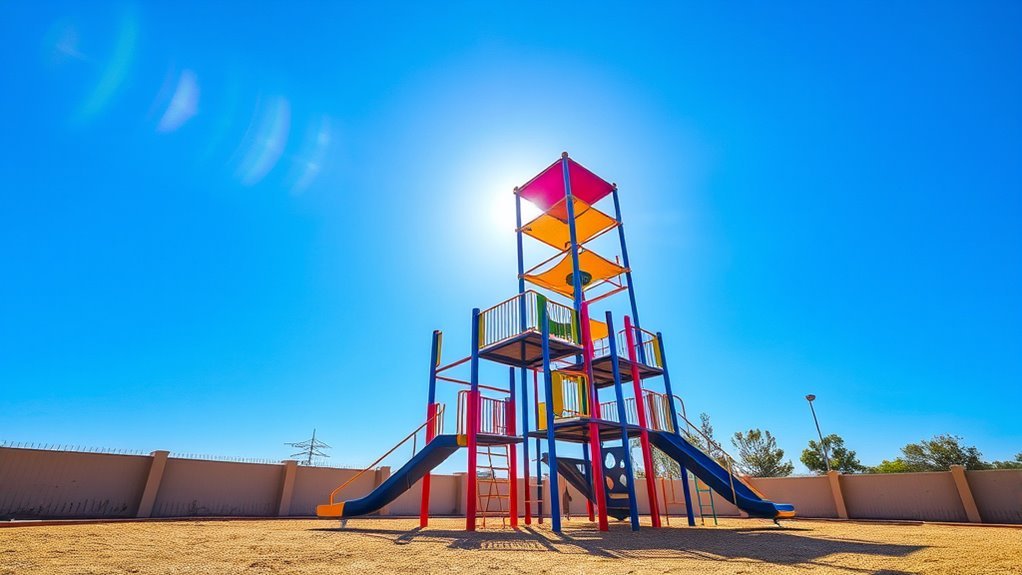 weatherproofed steel playground poles