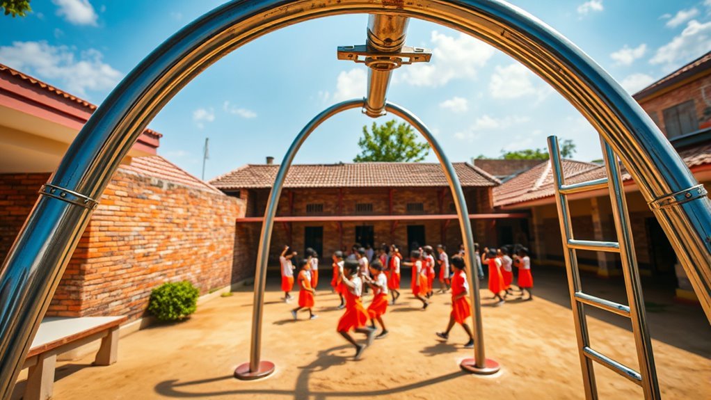 durable metal playground design details