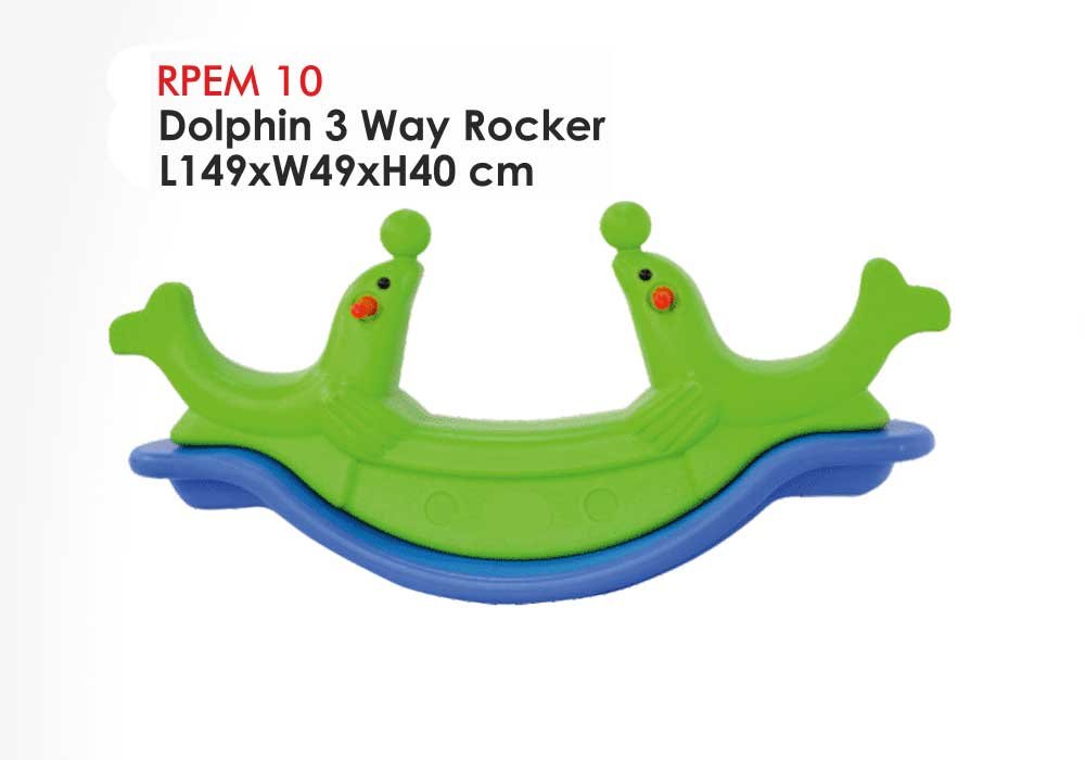 Dolphin Shaped Rocker for Kids Three Seater Pla...