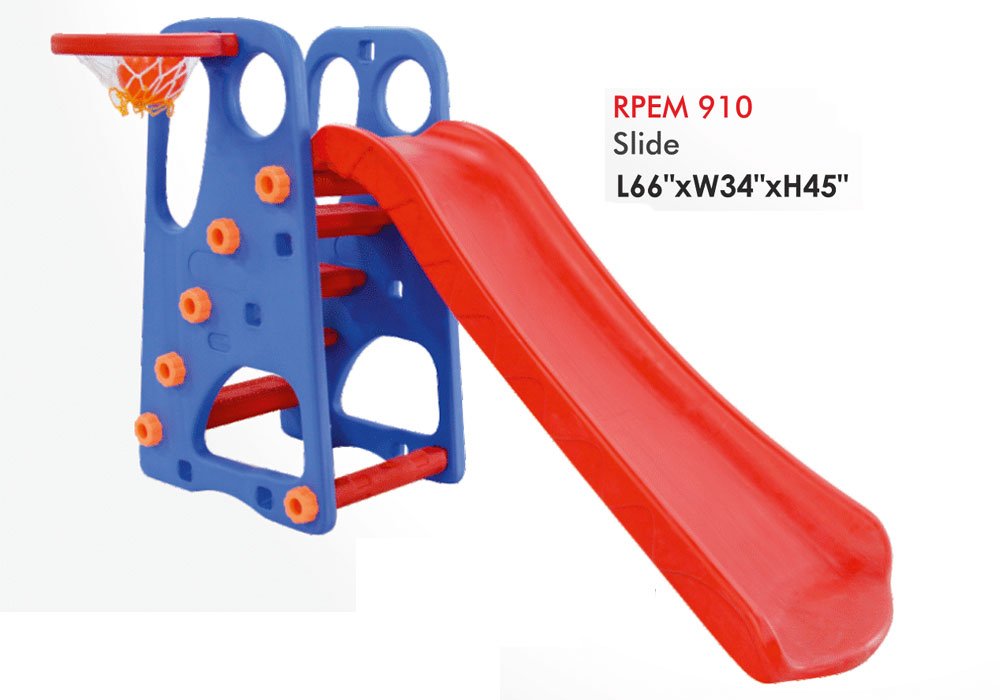 Kids Indoor Outdoor Slide with Basketball Hoop ...