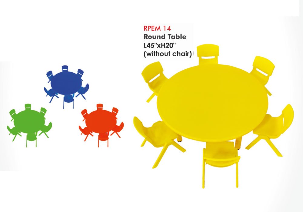 Lively Yellow Circular Table for Kids Ages 2-6 ...