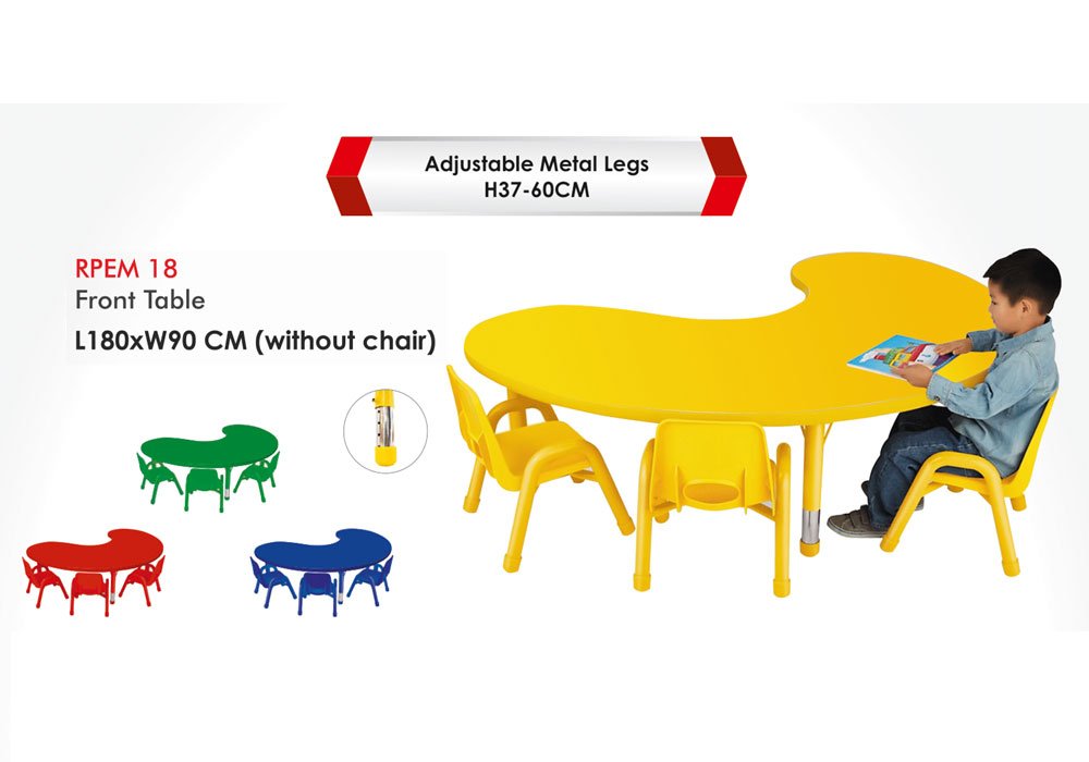 Kidney Shaped Table for Kids Group Learning and...