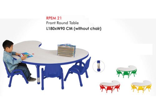 Kid’s Bean Shaped Table for Arts and Crafts, Adjustable Legs, Ergonomic Design, Suitable for 2-8 Years Old, 4-6 Children Capacity, Durable and Child Safe RPEM-21
