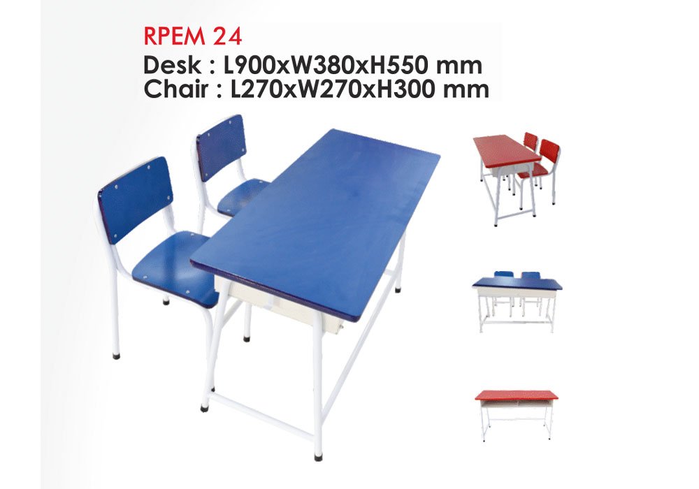 Vibrant Red Student Desk with Storage for 2 Kid...