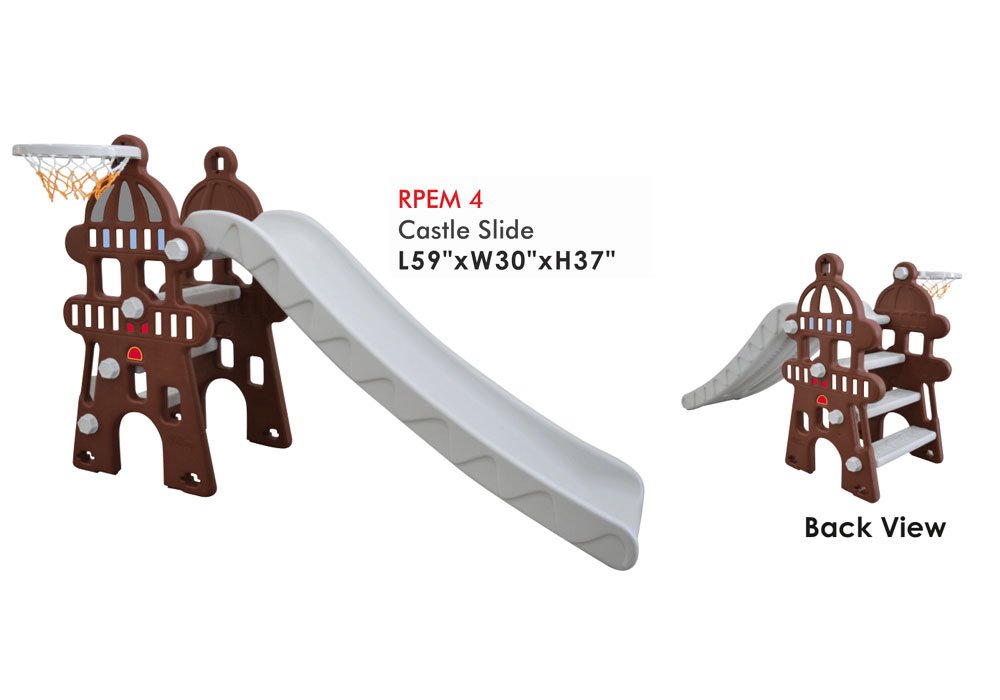 Castle Themed Play Structure for Kids with Bask...