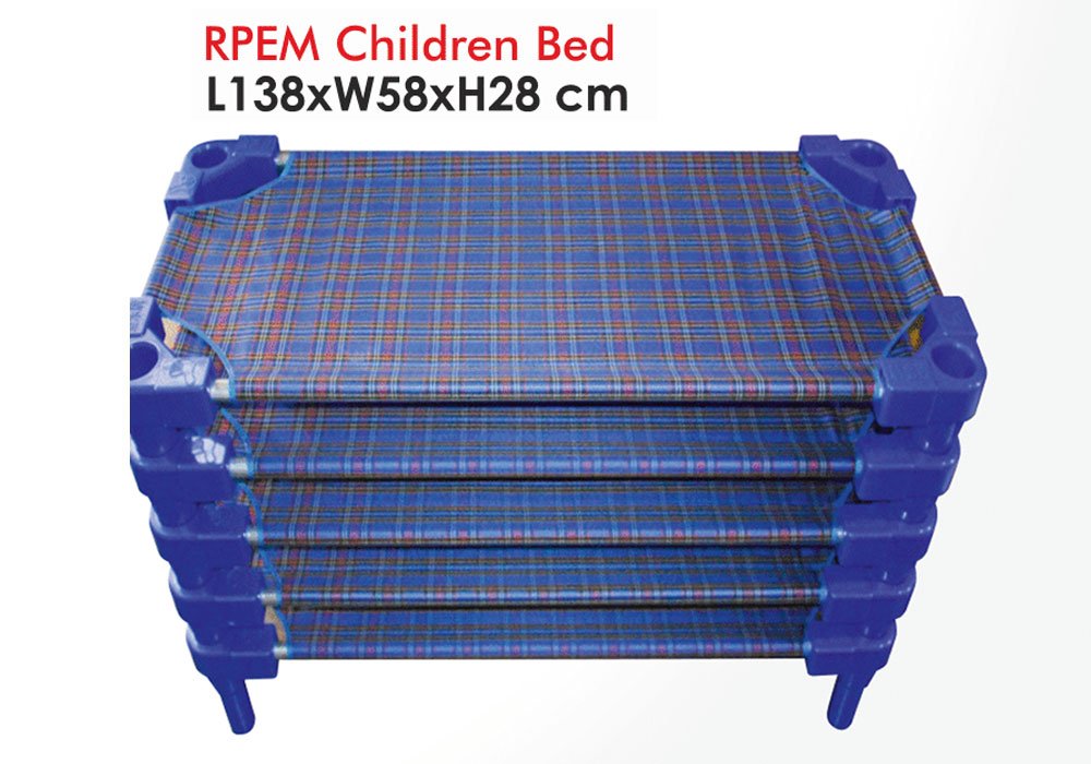 Stackable Kids Bed with Mesh Surface and Rounde...