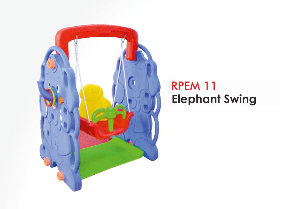 Elephant Themed Baby Swing Set for Indoor Outdo...