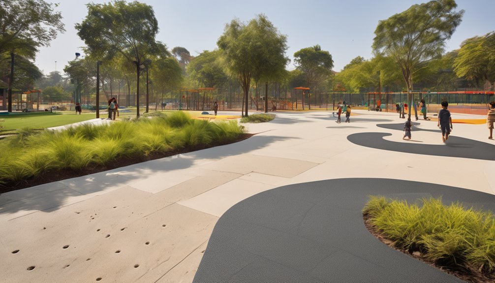 accessible park flooring ada compliant tactile smooth slip resistant