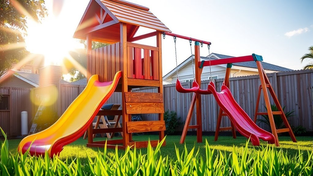 backyard play sets transform gardens