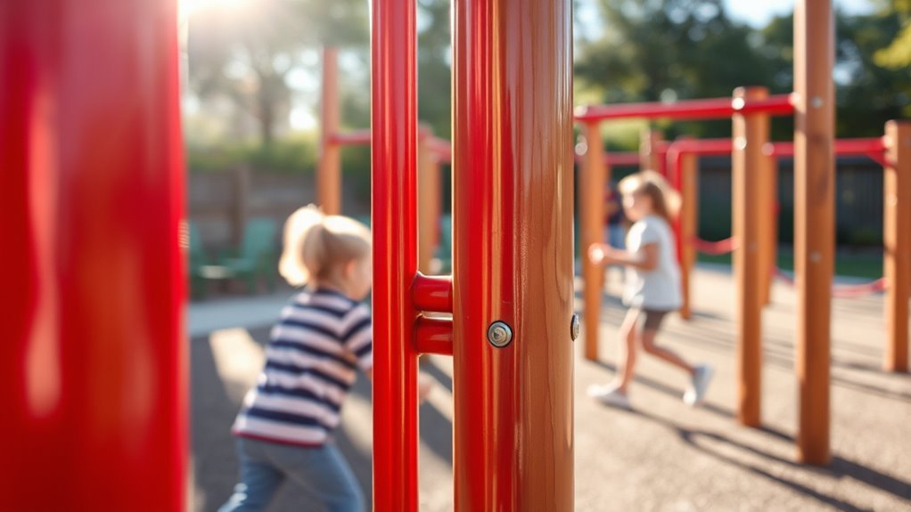 durable steel playground supports