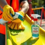 weekly cleaning and sanitizing schedule for school play equipment
